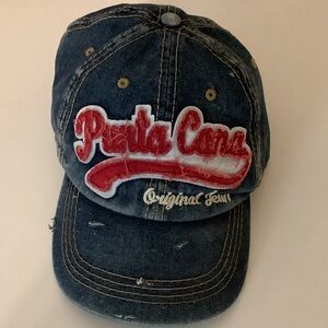 Punta Cana Denim Blue Distressed Women’s Cap. Preloved